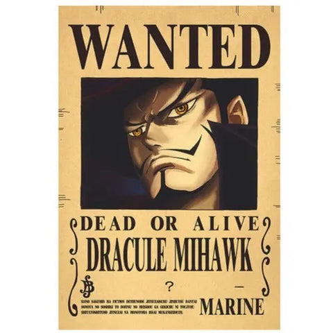 One Piece Mihawk Wanted Poster - Mugiwara Shop
