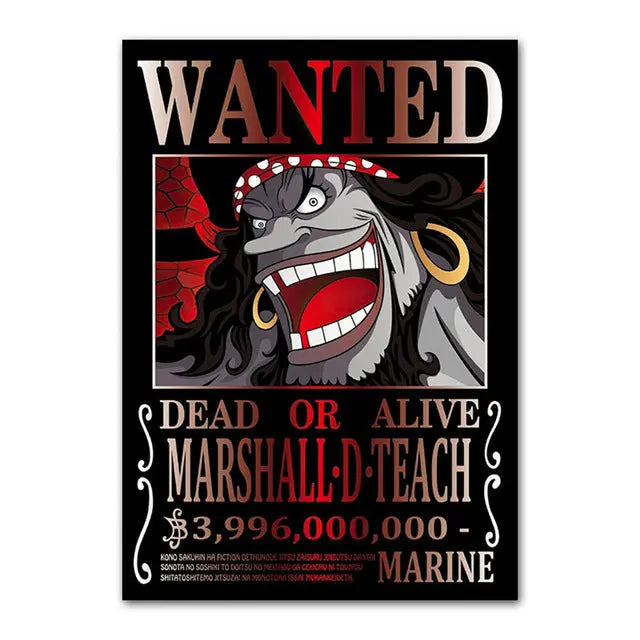 blackbeard one piece wanted poster Mugiwara Shop