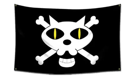 Black Cat Piratenbande One Piece Flagge Mugiwara Shop