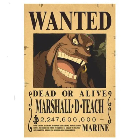 One Piece Black Beard Wanted Poster - Mugiwara Shop