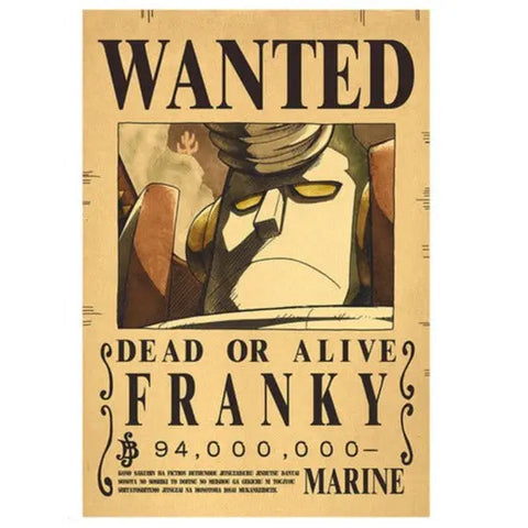 One Piece Franky Wanted Poster - Mugiwara Shop