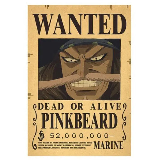 One Piece Pink Beard Wanted Poster - Mugiwara Shop
