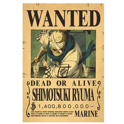 One Piece Ryuma Wanted Poster - Mugiwara Shop