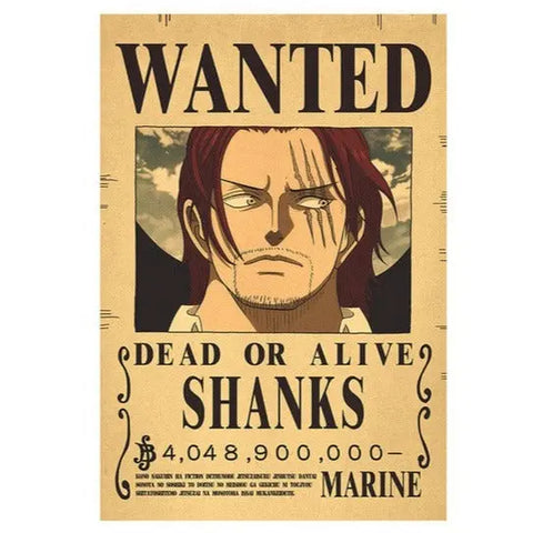 One Piece Shanks Wanted Poster - Mugiwara Shop