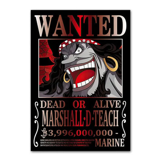 blackbeard one piece wanted poster Mugiwara Shop