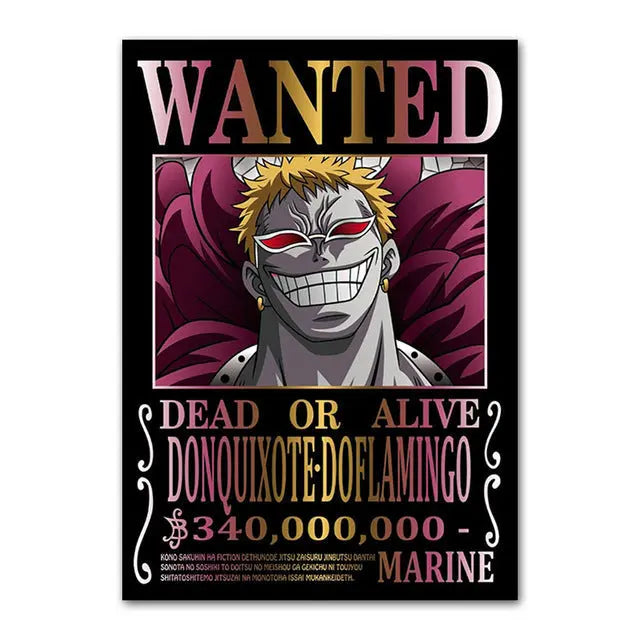 one piece Doflamingo wanted poster Mugiwara Shop