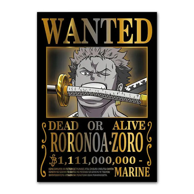 one piece roronoa zoro wanted poster Mugiwara Shop