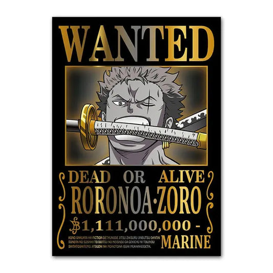 one piece roronoa zoro wanted poster Mugiwara Shop