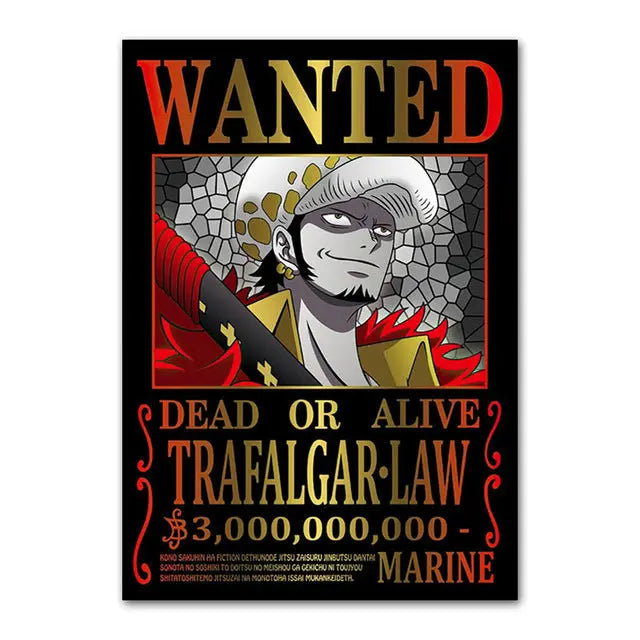 one piece trafalgar law wanted poster Mugiwara Shop