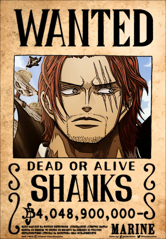 wanted poster one piece shanks Mugiwara Shop