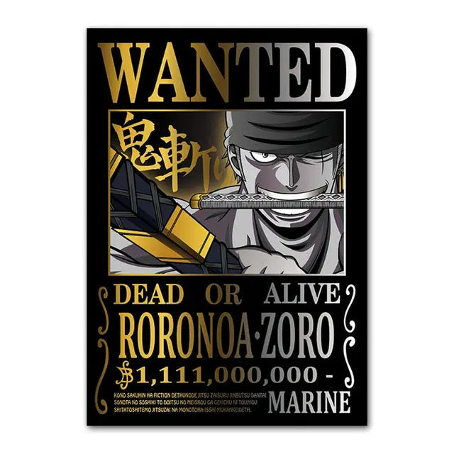 wanted poster one piece zorro Mugiwara Shop